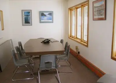 The small conference room is for serious business.